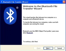 Bluetooth File Transfer wizard